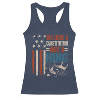 No Kings Protest Racerback Tank Top We Have A Constitution Not A King American Flag - Wonder Print Shop