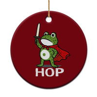 Resist Frog With Sword Ceramic Ornament No Kings Portland Protest Saves America - Wonder Print Shop