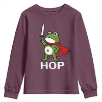 Resist Frog With Sword Youth Sweatshirt No Kings Portland Protest Saves America - Wonder Print Shop