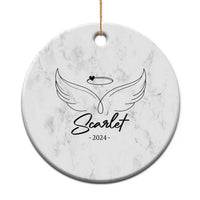 Personalized Memorial Christmas Ornament Custom Name With Angel Wings Remembrance Sympathy Gift - Wonder Print Shop
