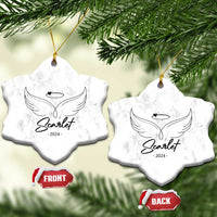 Personalized Memorial Christmas Ornament Custom Name With Angel Wings Remembrance Sympathy Gift - Wonder Print Shop
