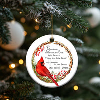 Personalized Memorial Christmas Ornament Custom Family Mom Dad Sympathy Cardinal Loss of Father Gift - Wonder Print Shop