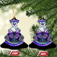 Personalized Memorial Christmas Ornament Custom Loss of Mother Grandma Sympathy Gift Butterfly Stained Glass - Wonder Print Shop