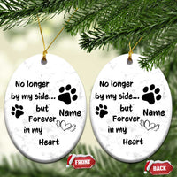 Personalized Dog Memorial Christmas Ornament Custom Name Forever In My Hearts Keepsake - Wonder Print Shop