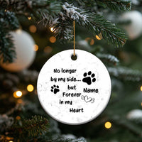 Personalized Dog Memorial Christmas Ornament Custom Name Forever In My Hearts Keepsake - Wonder Print Shop