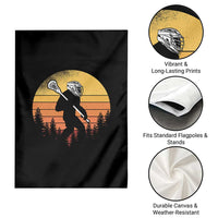 Funny Lax Bigfoot Garden Flag Retro Vintage Sasquatch Lacrosse - Wonder Print Shop