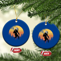 Funny Lax Bigfoot Ceramic Ornament Retro Vintage Sasquatch Lacrosse - Wonder Print Shop