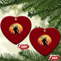 Funny Lax Bigfoot Ceramic Ornament Retro Vintage Sasquatch Lacrosse - Wonder Print Shop
