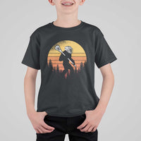 Funny Lax Bigfoot T Shirt For Kid Retro Vintage Sasquatch Lacrosse - Wonder Print Shop