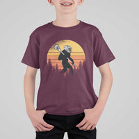 Funny Lax Bigfoot T Shirt For Kid Retro Vintage Sasquatch Lacrosse - Wonder Print Shop