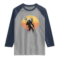 Funny Lax Bigfoot Raglan Shirt Retro Vintage Sasquatch Lacrosse - Wonder Print Shop