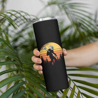 Funny Lax Bigfoot Skinny Tumbler Retro Vintage Sasquatch Lacrosse - Wonder Print Shop