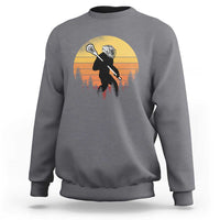 Funny Lax Bigfoot Sweatshirt Retro Vintage Sasquatch Lacrosse - Wonder Print Shop