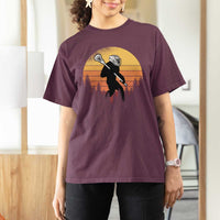 Funny Lax Bigfoot T Shirt For Women Retro Vintage Sasquatch Lacrosse - Wonder Print Shop