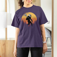 Funny Lax Bigfoot T Shirt For Women Retro Vintage Sasquatch Lacrosse - Wonder Print Shop