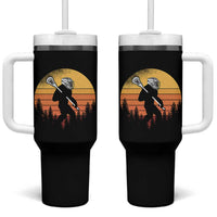 Funny Lax Bigfoot Tumbler With Handle Retro Vintage Sasquatch Lacrosse - Wonder Print Shop