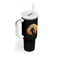 Funny Lax Bigfoot Tumbler With Handle Retro Vintage Sasquatch Lacrosse - Wonder Print Shop