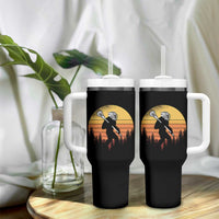 Funny Lax Bigfoot Tumbler With Handle Retro Vintage Sasquatch Lacrosse - Wonder Print Shop