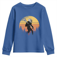 Funny Lax Bigfoot Youth Sweatshirt Retro Vintage Sasquatch Lacrosse - Wonder Print Shop