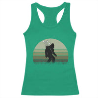 Bigfoot Golfer Racerback Tank Top Funny Sasquatch Golfing Golf Balls - Wonder Print Shop