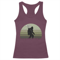 Bigfoot Golfer Racerback Tank Top Funny Sasquatch Golfing Golf Balls - Wonder Print Shop