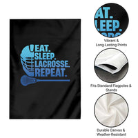Eat Sleep Lacrosse Repeat Garden Flag Funny Lax Lover Player - Wonder Print Shop