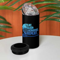 Eat Sleep Lacrosse Repeat 4 in 1 Can Cooler Tumbler Funny Lax Lover Player - Wonder Print Shop