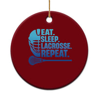 Eat Sleep Lacrosse Repeat Ceramic Ornament Funny Lax Lover Player - Wonder Print Shop