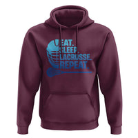 Eat Sleep Lacrosse Repeat Hoodie Funny Lax Lover Player - Wonder Print Shop