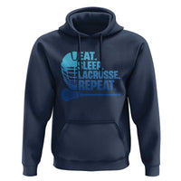 Eat Sleep Lacrosse Repeat Hoodie Funny Lax Lover Player - Wonder Print Shop