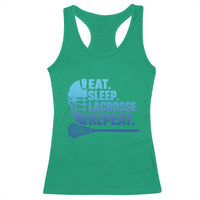 Eat Sleep Lacrosse Repeat Racerback Tank Top Funny Lax Lover Player - Wonder Print Shop