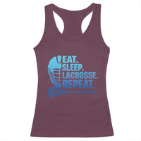 Eat Sleep Lacrosse Repeat Racerback Tank Top Funny Lax Lover Player - Wonder Print Shop