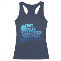 Eat Sleep Lacrosse Repeat Racerback Tank Top Funny Lax Lover Player - Wonder Print Shop