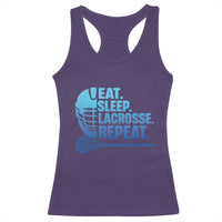 Eat Sleep Lacrosse Repeat Racerback Tank Top Funny Lax Lover Player - Wonder Print Shop