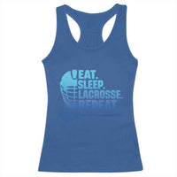 Eat Sleep Lacrosse Repeat Racerback Tank Top Funny Lax Lover Player - Wonder Print Shop