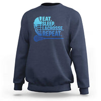 Eat Sleep Lacrosse Repeat Sweatshirt Funny Lax Lover Player - Wonder Print Shop