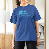 Eat Sleep Lacrosse Repeat T Shirt For Women Funny Lax Lover Player - Wonder Print Shop