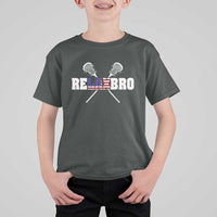 Funny Lacrosse T Shirt For Kid American Flag Relax Bro Lax Lover Joke