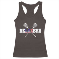 Funny Lacrosse Racerback Tank Top American Flag Relax Bro Lax Lover Joke