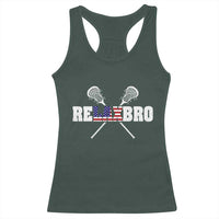 Funny Lacrosse Racerback Tank Top American Flag Relax Bro Lax Lover Joke