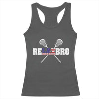 Funny Lacrosse Racerback Tank Top American Flag Relax Bro Lax Lover Joke