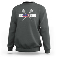 Funny Lacrosse Sweatshirt American Flag Relax Bro Lax Lover Joke