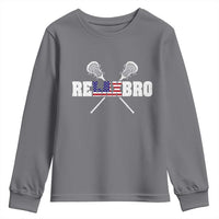Funny Lacrosse Youth Sweatshirt American Flag Relax Bro Lax Lover Joke