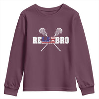 Funny Lacrosse Youth Sweatshirt American Flag Relax Bro Lax Lover Joke