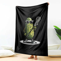 Funny Lacrosse Throw Blanket Pickle Playing Lax Lover Player - Wonder Print Shop