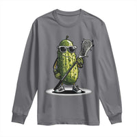 Funny Lacrosse Long Sleeve Shirt Pickle Playing Lax Lover Player - Wonder Print Shop