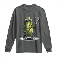 Funny Lacrosse Long Sleeve Shirt Pickle Playing Lax Lover Player - Wonder Print Shop