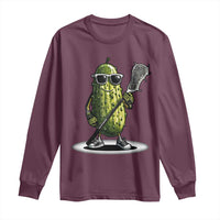Funny Lacrosse Long Sleeve Shirt Pickle Playing Lax Lover Player - Wonder Print Shop