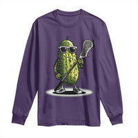 Funny Lacrosse Long Sleeve Shirt Pickle Playing Lax Lover Player - Wonder Print Shop