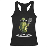 Funny Lacrosse Racerback Tank Top Pickle Playing Lax Lover Player - Wonder Print Shop